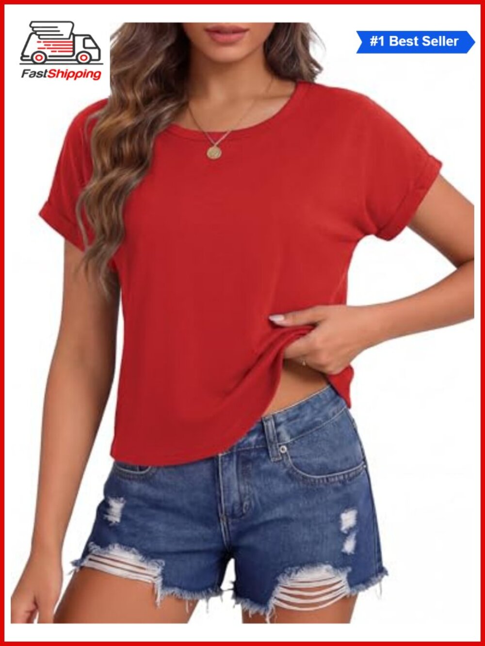 ✨ Totatuit Crop Top Womens Short Sleeve Crewneck Boxy Tee Summer Shirt